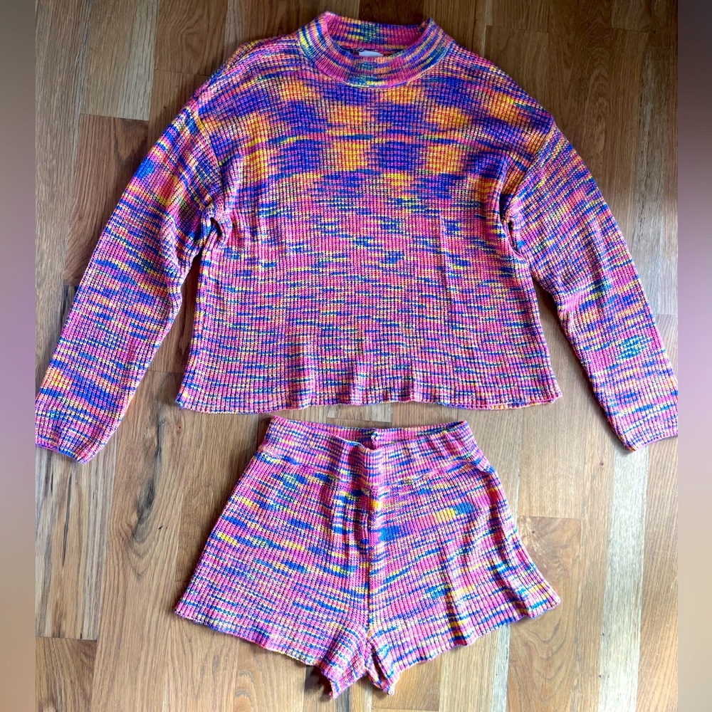 Multi color sweater set